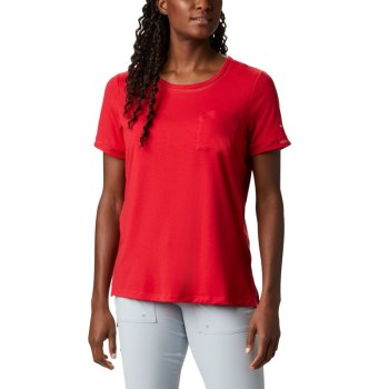 Columbia PFG Slack Water Knit Pocket, Camiseta Rojos Para Mujer | 893725-NKZ